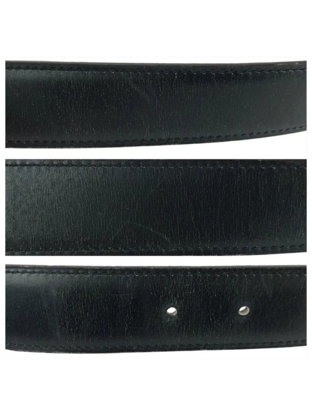 Hermes Constance H Buckle Reversible 65 Noir Black Brown Belt